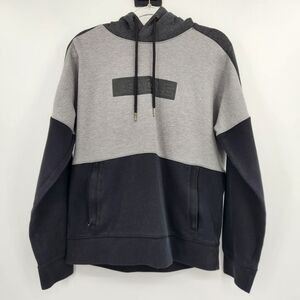American Eagle Active Hoodie Sweatshirt Mens Size Medium Gray Black Colorblock